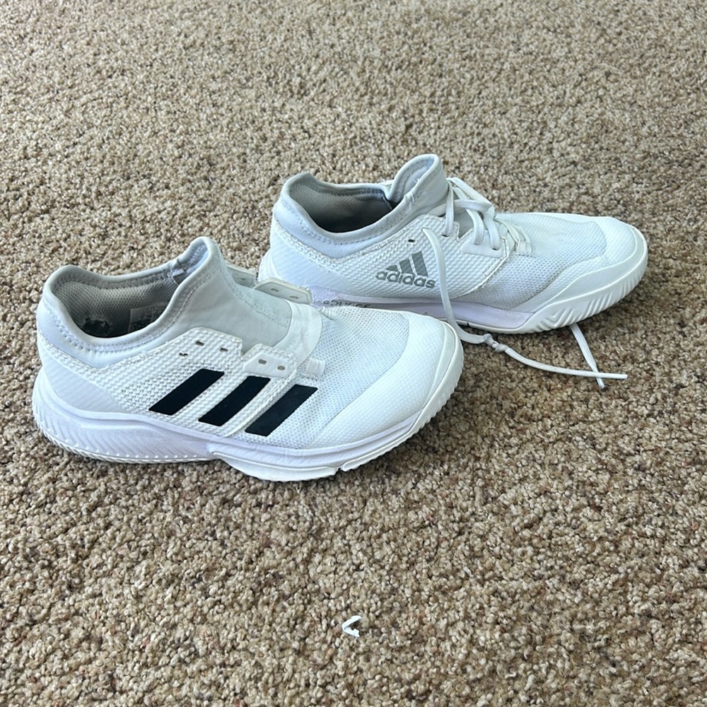 Women’s White Adidas volleyball shoes